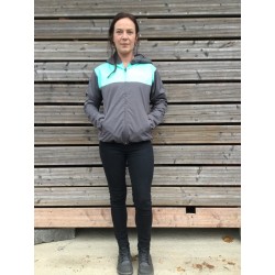 veste étanche gris/turquoise