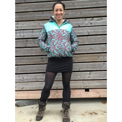 Veste étanche mot/turquoise
